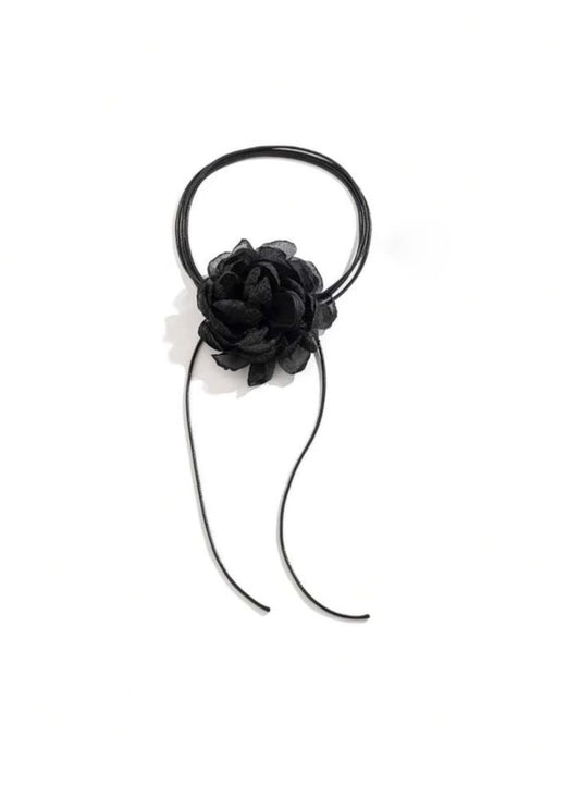 Black flower choker