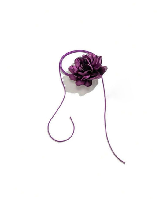 Purple flower choker